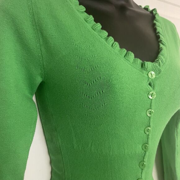 Urban Outfitters - Lala Shrunken Cardigan | Green | Small | NWOT | XO, Kitty - Picture 3 of 11